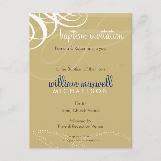 BAPTISM INVITE :: designer Vogue 7 Uitnodiging Briefkaart (Voorkant)
