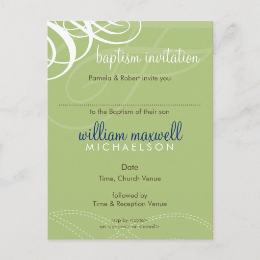 BAPTISM INVITE:: designer vogue 8 Uitnodiging Briefkaart (Voorkant)