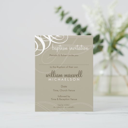 BAPTISM INVITE:: designer vogue 9 Uitnodiging Briefkaart (Staand voorkant)
