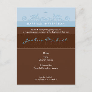 BAPTISM INVITE : elegant 3 Uitnodiging Briefkaart