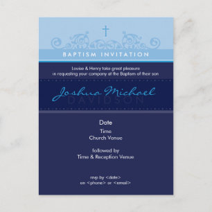 BAPTISM INVITE : elegant 6 Uitnodiging Briefkaart