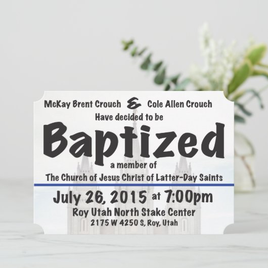 Baptism Invite Kaart (Staand voorkant)