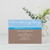 BAPTISM INVITE moderne eenvoudige groovy blauwe mo Kaart (Staand voorkant)