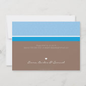 BAPTISM INVITE moderne eenvoudige groovy blauwe mo Kaart (Achterkant)