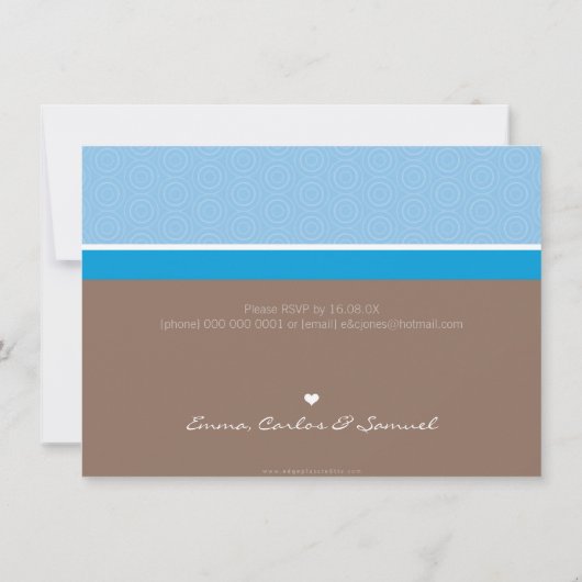 BAPTISM INVITE moderne eenvoudige groovy blauwe mo Kaart (Achterkant)