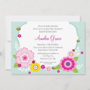 BAPTISM INVITES:: tuin thema 2 Kaart