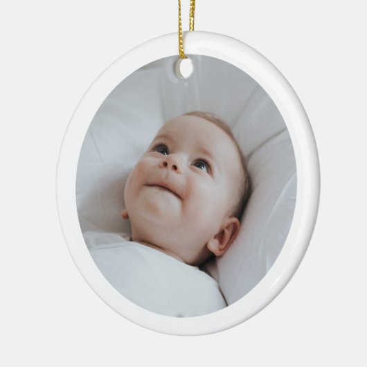 Baptism Keepsake Round Photo  Keramisch Ornament (Links)