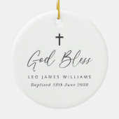 Baptism Keepsake Round Photo  Keramisch Ornament (Achterkant)