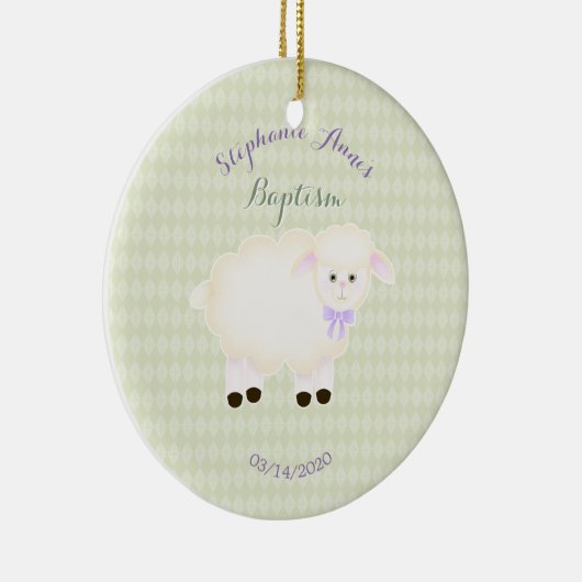 Baptism Lamb Keramisch Ornament (Rechts)