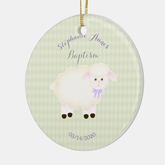 Baptism Lamb Keramisch Ornament (Links)
