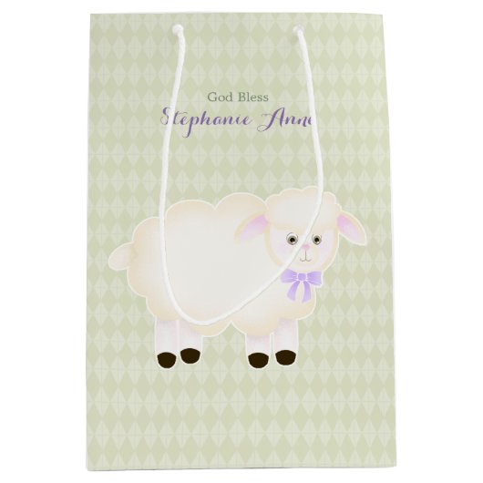 Baptism Lamb Medium Cadeauzakje (Voorkant)