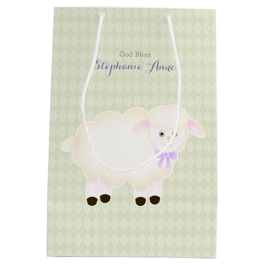 Baptism Lamb Medium Cadeauzakje (Achterkant)