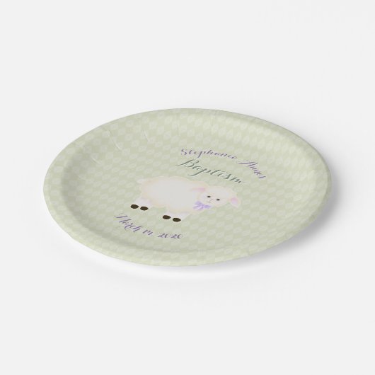 Baptism Lamb Papieren Bordje (Gekanteld)