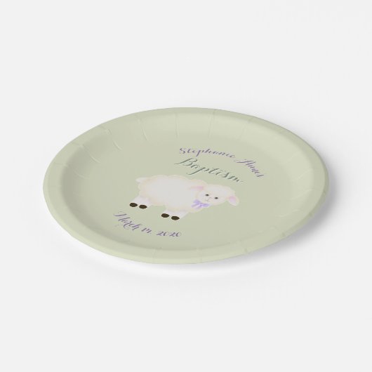 Baptism Lamb Papieren Bordje (Gekanteld)