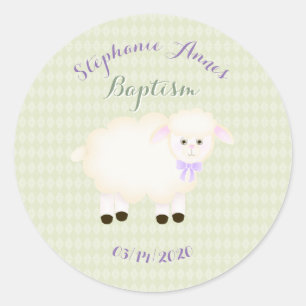 Baptism Lamb Ronde Sticker