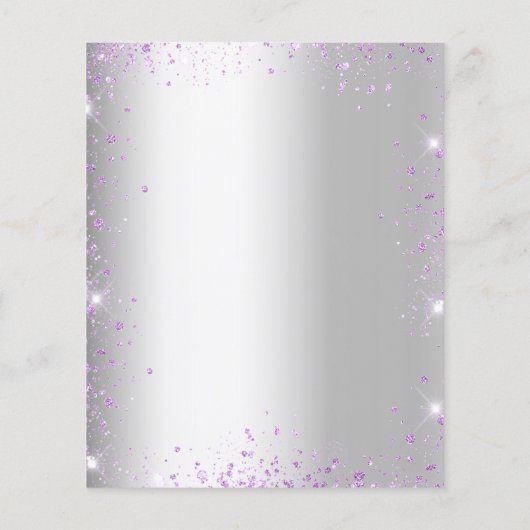 Baptism lavender Silver violet budget uitnodiging Flyer (Achterkant)