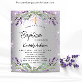 Baptism lavender Silver violet budget uitnodiging Flyer