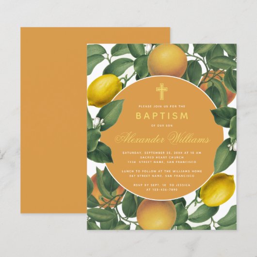 Baptism Lemons Sinaasappels Budget Botanische Uitn (Voorkant / Achterkant)