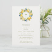 Baptism Mediterranean Wreath with Floral and Lemon Kaart (Staand voorkant)