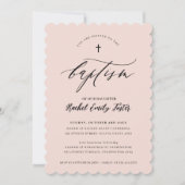 BAPTISM minimale kalligrafie elegant blush roze Kaart (Voorkant)