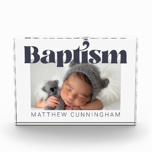 Baptism Modern Bold Simple Bedankt Fotoblokken (Voorkant)