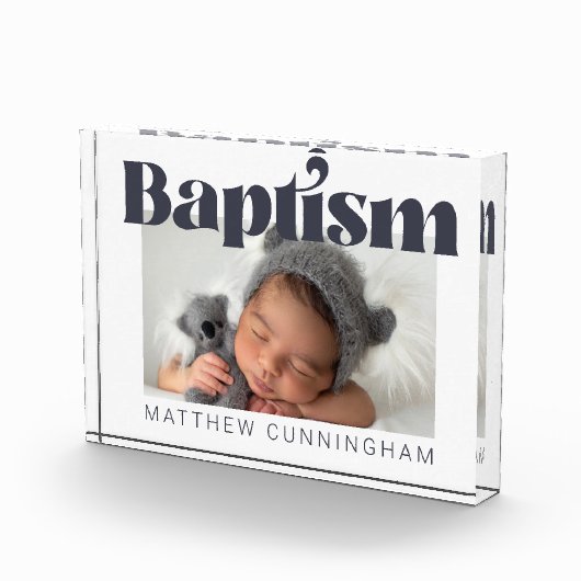 Baptism Modern Bold Simple Bedankt Fotoblokken (Rechts)