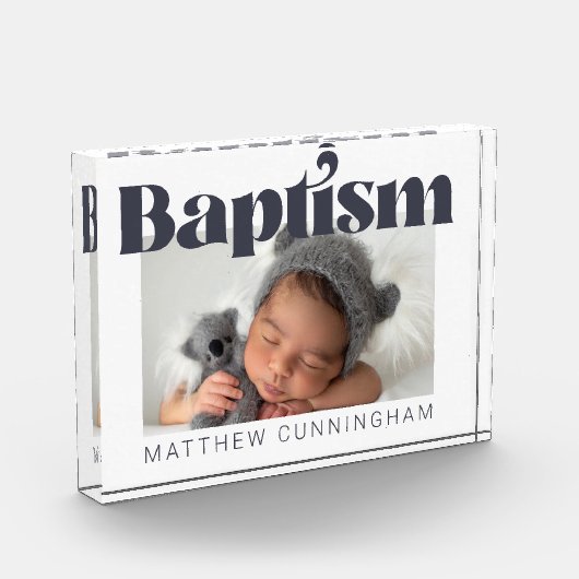 Baptism Modern Bold Simple Bedankt Fotoblokken (Links)