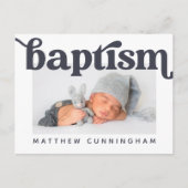 Baptism Modern Bold Simple Photo Hartelijk dank Aankondigingskaart (Voorkant)