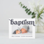 Baptism Modern Bold Simple Photo Hartelijk dank Briefkaart (Staand voorkant)