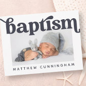 Baptism Modern Bold Simple Photo Hartelijk dank Briefkaart