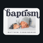 Baptism Modern Bold Simple Photo Hartelijk dank Magneet<br><div class="desc">Dit eenvoudige en klassieke ontwerp is samengesteld uit serif typografie en voegt een douanefoto toe. Dit ontwerp is modern,  chic,  speels en leuk.</div>