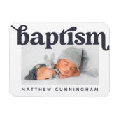 Baptism Modern Bold Simple Photo Hartelijk dank Magneet (Horizontaal)