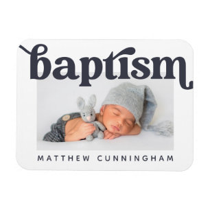 Baptism Modern Bold Simple Photo Hartelijk dank Magneet
