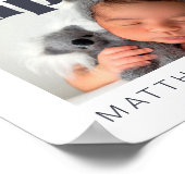 Baptism Modern Bold Simple Photo Hartelijk dank Poster (Hoek)