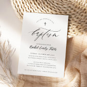 BAPTISM modern minimaal calligrafie elegant zwart Kaart