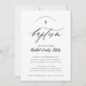 BAPTISM modern minimaal calligrafie elegant zwart Kaart (Voorkant)