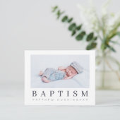 Baptism Modern minimalistische aangepaste foto Bedankkaart (Staand voorkant)