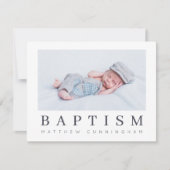 Baptism Modern minimalistische aangepaste foto Bedankkaart (Voorkant)
