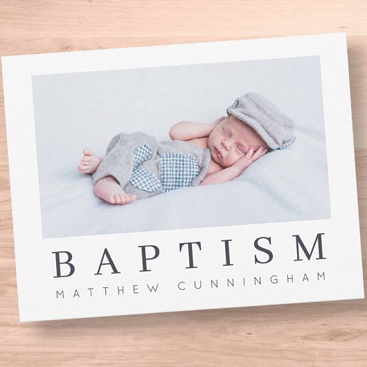 Baptism Modern minimalistische aangepaste foto Bedankkaart