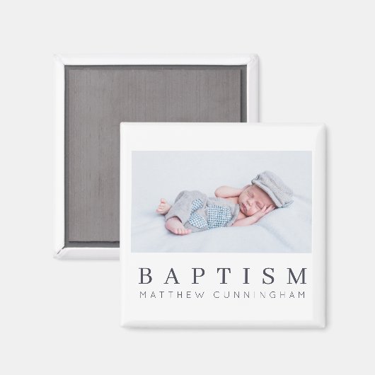 Baptism Modern minimalistische aangepaste foto Magneet (Voorkant / Achterkant)