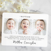 Baptism Modern Simple Chic Photo Bedankkaart