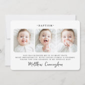 Baptism Modern Simple Chic Photo Bedankkaart (Voorkant)