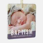 Baptism Moderne Eenvoudige aangepaste Baby foto Keramisch Ornament (Rechts)