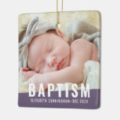 Baptism Moderne Eenvoudige aangepaste Baby foto Keramisch Ornament (Links)
