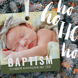 Baptism Moderne Eenvoudige aangepaste Baby foto Metalen Ornament<br><div class="desc">Dit eenvoudige en moderne ontwerp bestaat uit sans serif typografie. Voeg douanefoto van uw baby toe. Verander de blokkleur in om het even wat u wilt.</div>