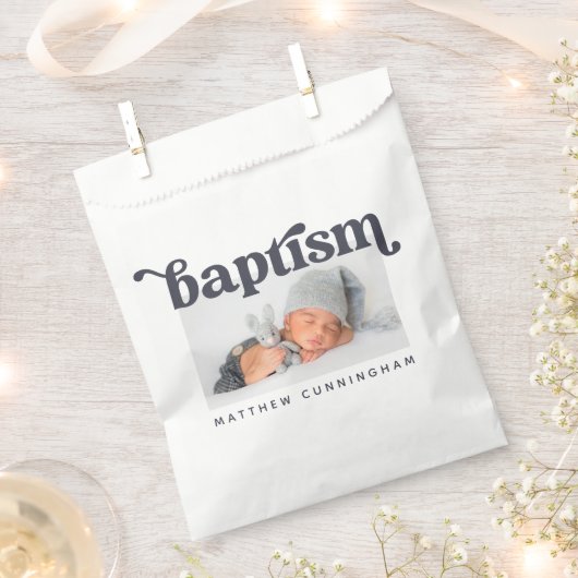Baptism Moderne, eenvoudige aangepaste foto Bedankzakje (Geknipt)