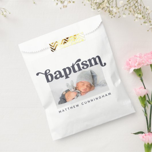 Baptism Moderne, eenvoudige aangepaste foto Bedankzakje (Gezegeld)