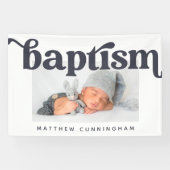 Baptism Moderne, eenvoudige aangepaste foto Spandoek (Horizontaal)