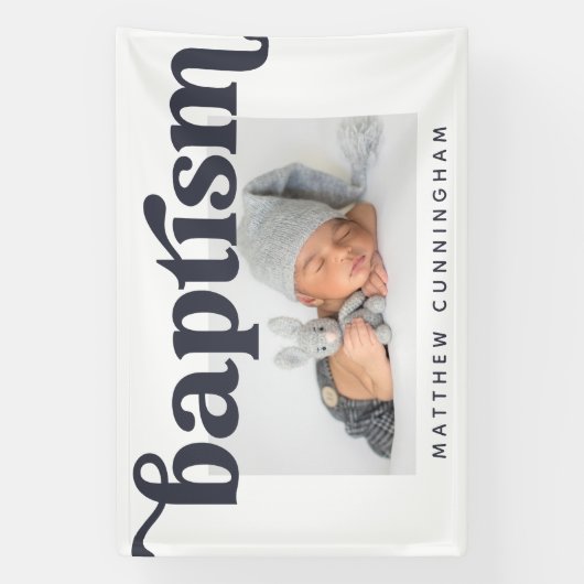 Baptism Moderne, eenvoudige aangepaste foto Spandoek (Verticaal)