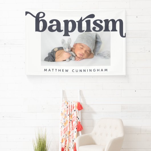 Baptism Moderne, eenvoudige aangepaste foto Spandoek (Insitu)